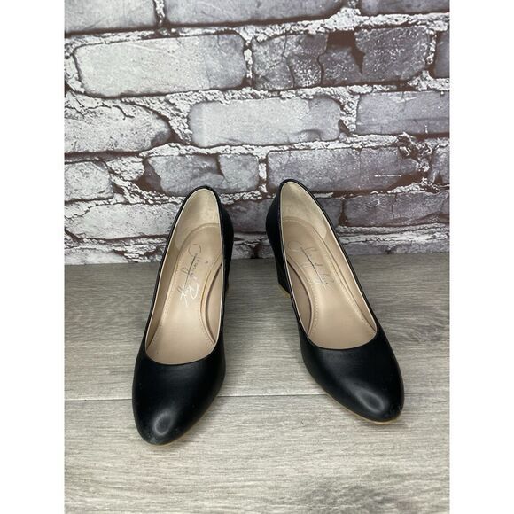 Shoes of Prey Black Leather Round Toe Pumps Block Heels Women’s Sz 4M US/34EU - Picture 11 of 16